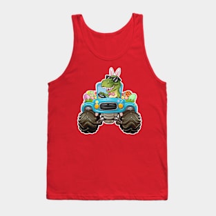 Easter Monster Truck - funny dinsoaur trucker Tank Top